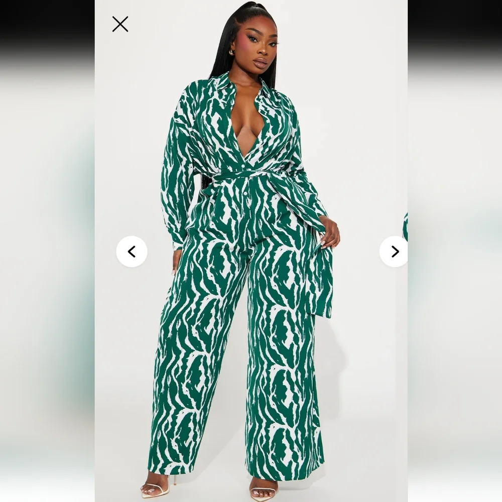 Fashion Nova Women's 2X Safari Vibes Jumpsuit - Picture 1 of 14